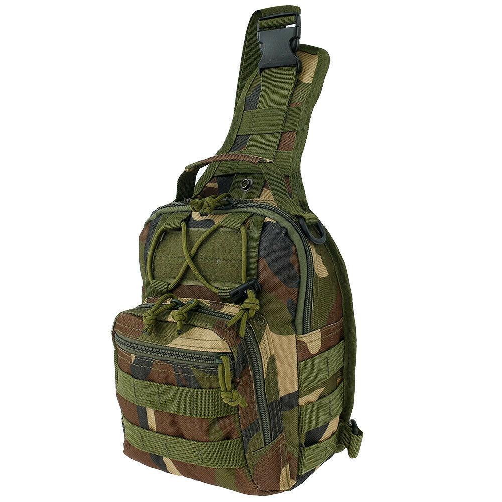 Men's Tactical Sling Backpack Molle Travel Chest Pack Water Resistant Outdoor Hiking Bag
