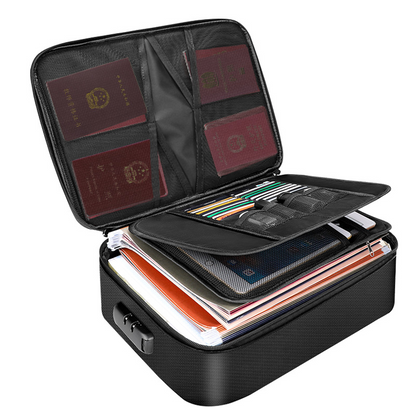 Fireproof Document Organizer Storage Bag for Passports Certificates and Important Records