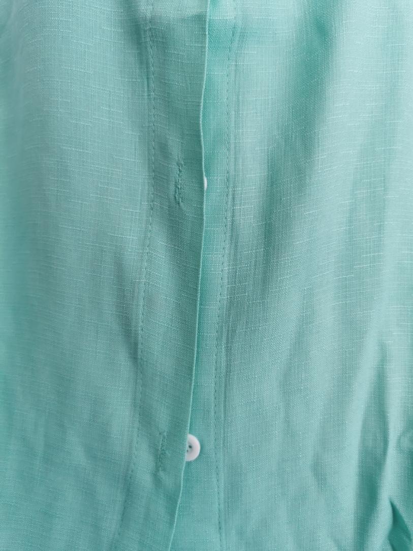 Women's Casual Linen Blend Two Piece Outfit Button Up Shirt and Elastic Waist Pants