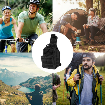 Men's Tactical Sling Backpack Molle Travel Chest Pack Water Resistant Outdoor Hiking Bag