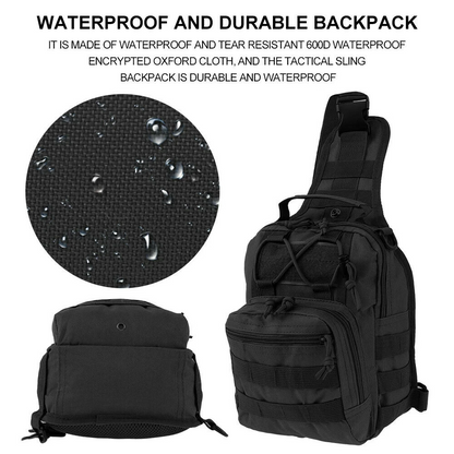 Men's Tactical Sling Backpack Molle Travel Chest Pack Water Resistant Outdoor Hiking Bag